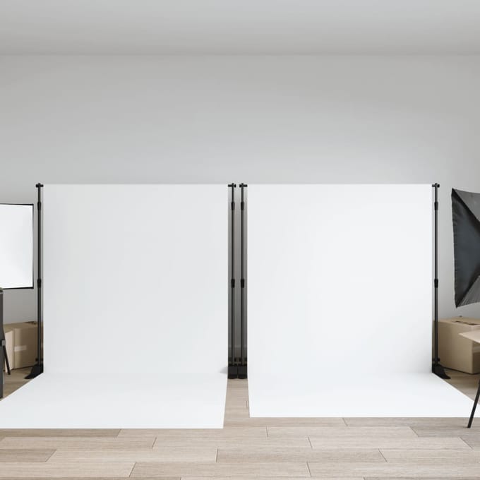 vidaXL - Achtergrondstandaards - 2 - st - 254x243 - cm - staal - zwart