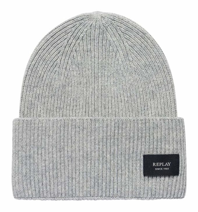 REPLAY muts Beanie Gray Melange Lichtgrijs