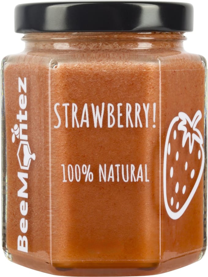 BeeMontez STRAWBERRY! - Pure honing met aardbeien - 100% Natural