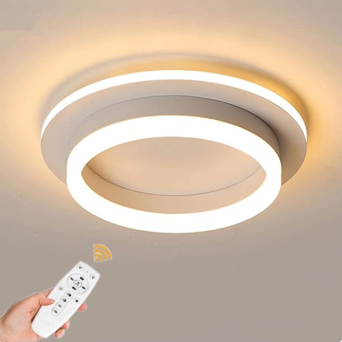 Moderne Acryl Plafond Verlichting - Met Afstandsbediening Dimbaar & APP - Wit - 35 cm - Plafoniere