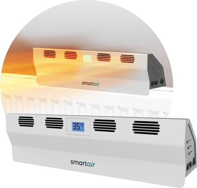 SmartAir Boost - Draagbare Radiatorventilator - Universeel - Energiezuinig - Draadloos, oplaadbaar en automatisch - Radiator Ventilator – Wit
