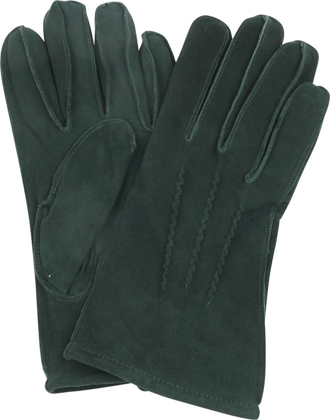 Suitable Suede Handschoen Donkergroen - Maat L - Heren