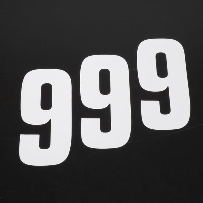 stickers race nummer negen 9 wit 160x75mm voor motor cross