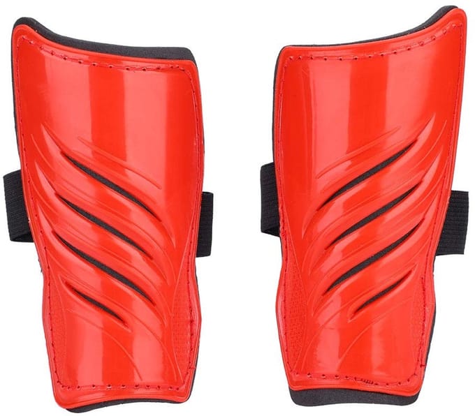 Dailygoods - Voetbalscheenbeschermers voor Kinderen, Zwart/Rood