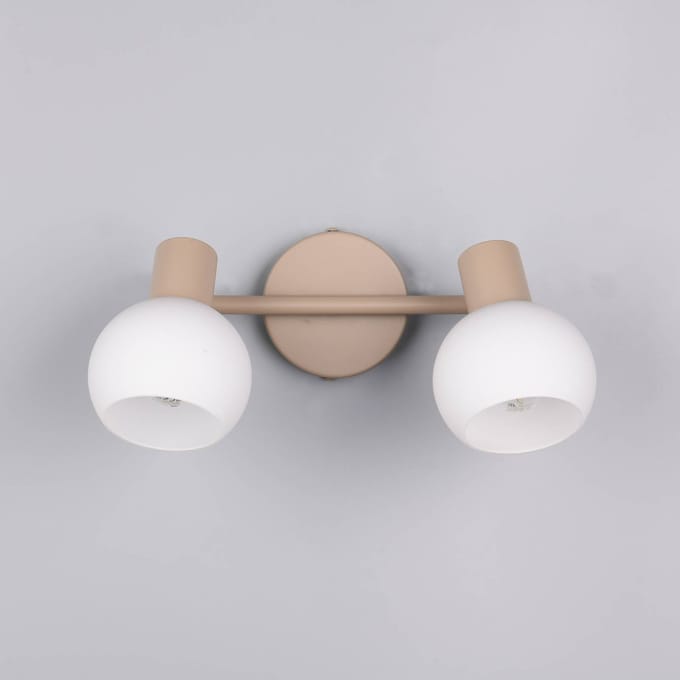 Reality Leuchten Plafondlamp Boba, 2-lamps, beige, E14, metaal