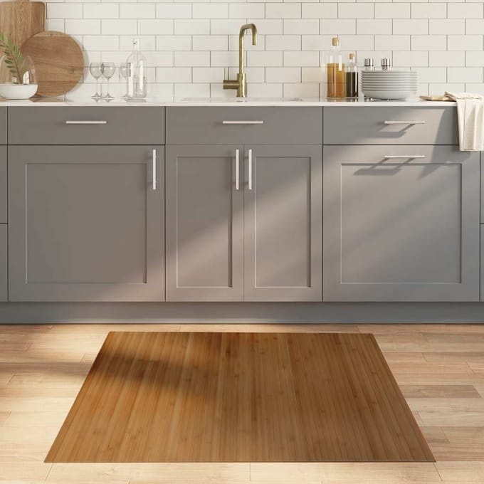 vidaXL - Vloerkleed - rechthoekig - 100x100 - cm - bamboe - bruin
