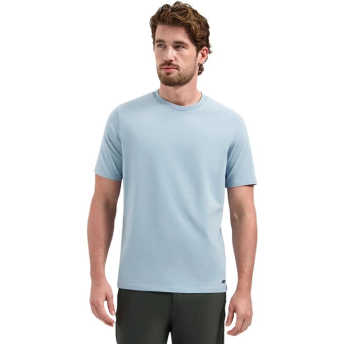 No Excess T-shirt crewneck solid basic stretc dusty blue