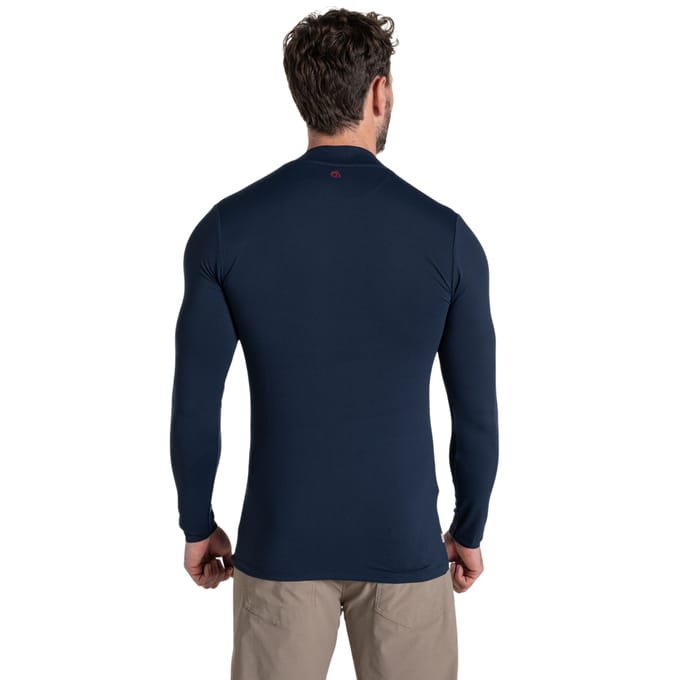Craghoppers Heren Mock Neck Langsleeve Golftop (Blauw Marine)