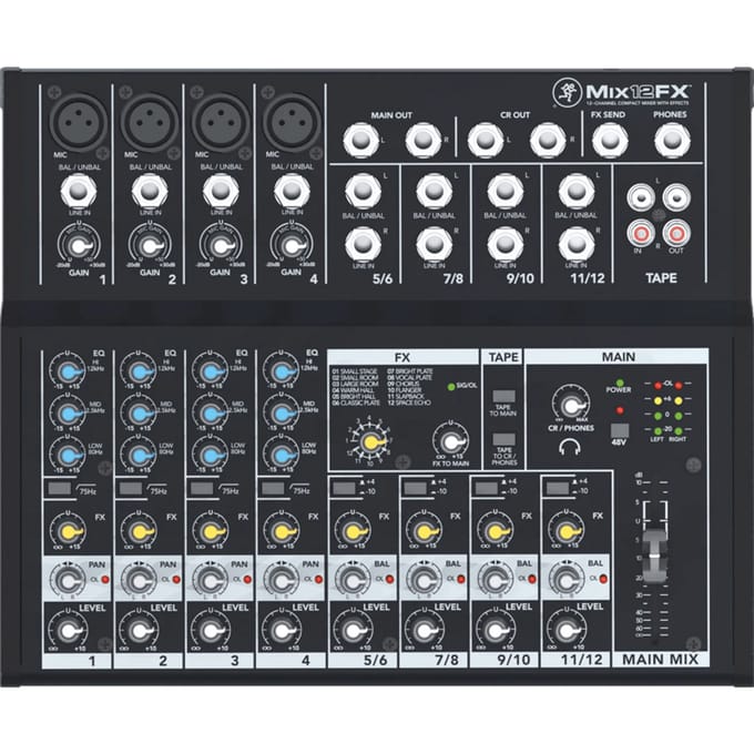 Mackie MIX12FX Console-mengpaneel Aantal kanalen:12