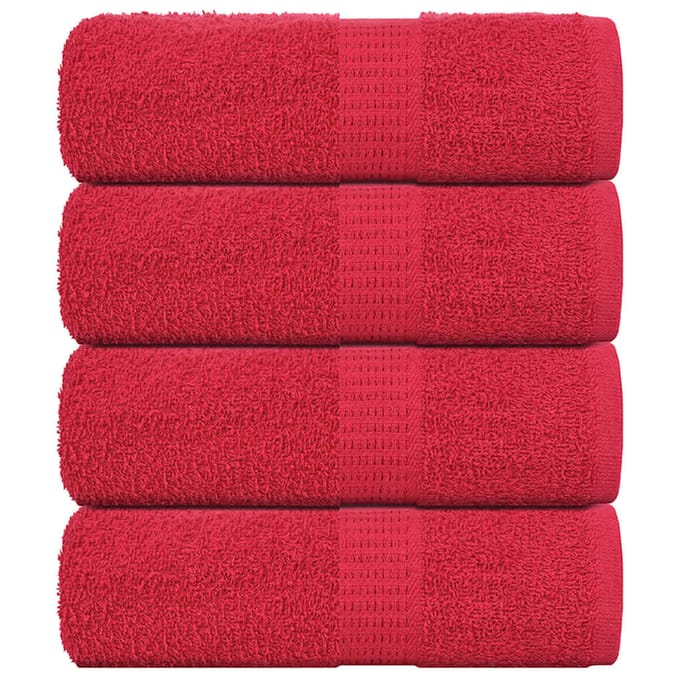 vidaXL - Gastendoekjes - FROGN - 4 - st - 30x50 - cm - 360 - g/m² - rood