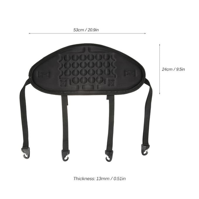 Verstelbare kajak-kanostoel Rugleuning Rugleuning Ondersteuning Rugkussen Antislipband Kussen black