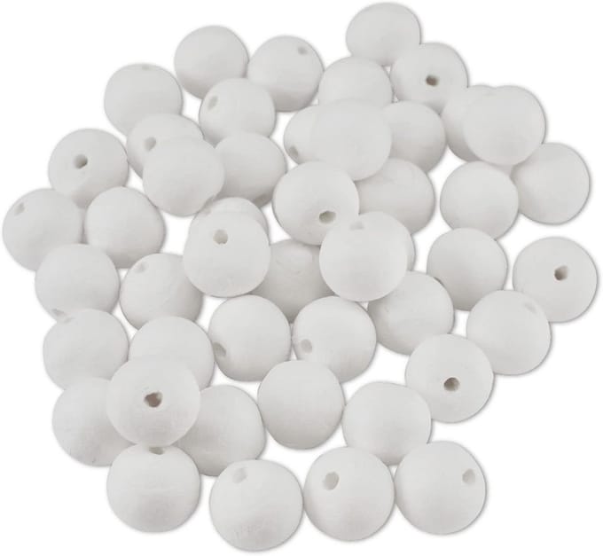 48 Stuks Celstofwatten Ballen Ø 20mm - Wit & Schilderklaar Knutselmateriaal