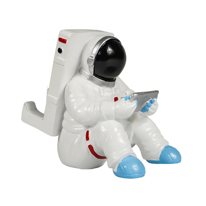 Astronaut Telefoonhouder Hars Uniek Design Veilige Ondersteuning Ruimtevaarder Mobiele Telefoonhouder voor Telefoon white