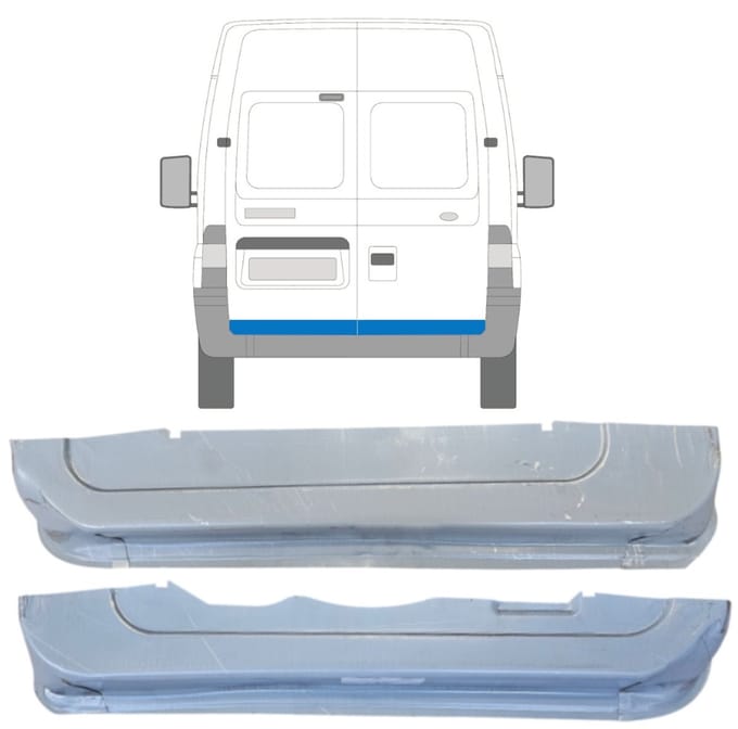 Reparatie plaatwerk achterste deuren voor Ford Transit 2000-2013