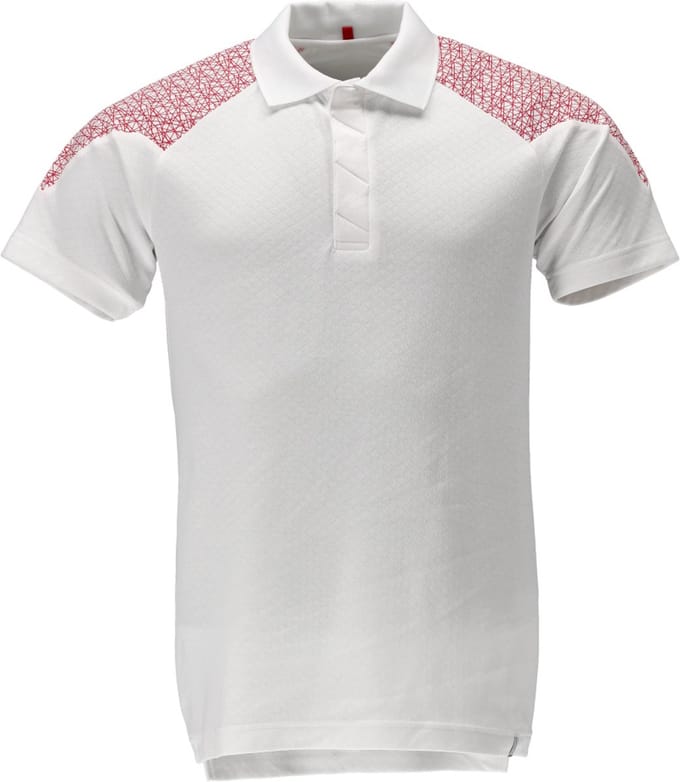 Mascot Food & Care Poloshirt 20083-933 - wit/signaalrood - L