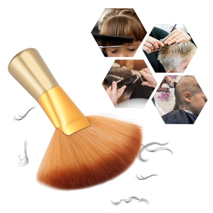 Gebroken Haar Veegborstel Nek Gezicht Stofborstel Professionele Salon Kapper Kappersborstel brown