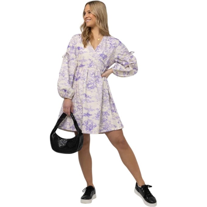 Norr Wishfull wrap dress lavender print -