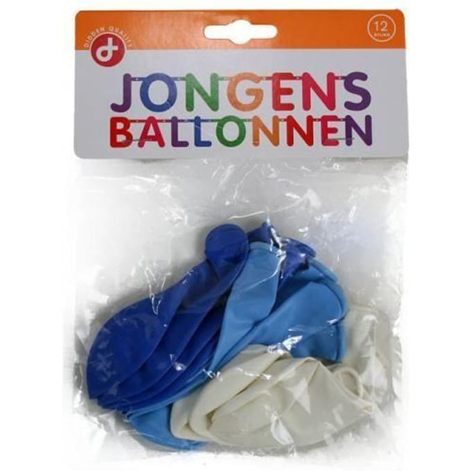 Lot de 12 ballons gonflables - DINO - pour enfant - bleu et blanc - à partir de 3 ans - intérieur