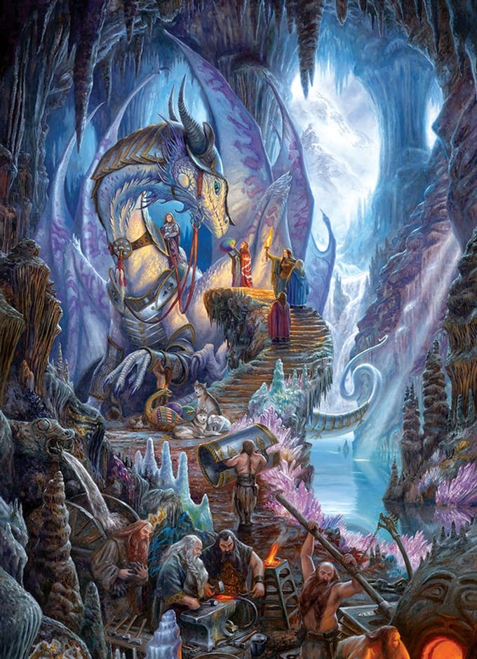 Cobble Hill legpuzzel Dragon Forge - 1000 stukjes fantasy puzzel.
