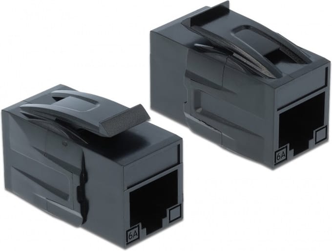 UTP CAT6a 10 Gigabit Keystone module RJ45 - RJ45 / zwart