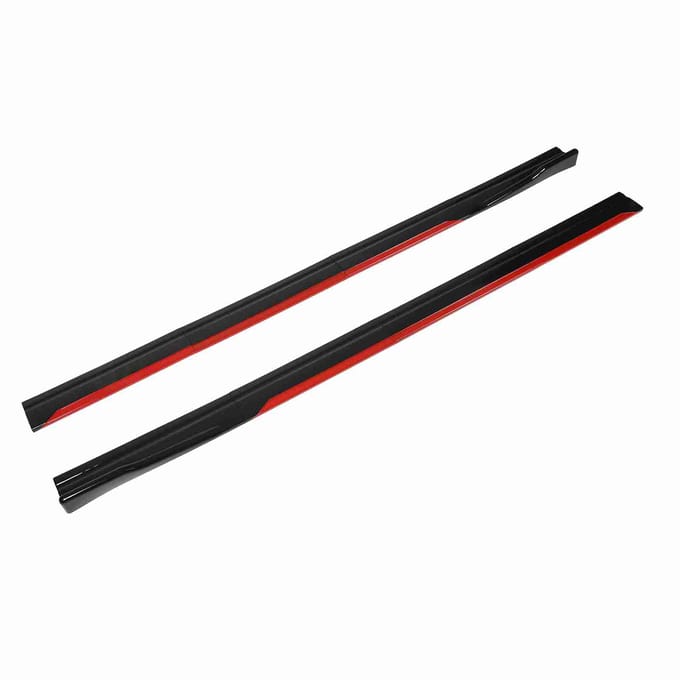 8 Stuks Rode Auto Side Skirt Glanzend Zwart Side Lip Splitters Verlenging Vleugelpaneel Body Kit Vervanging red