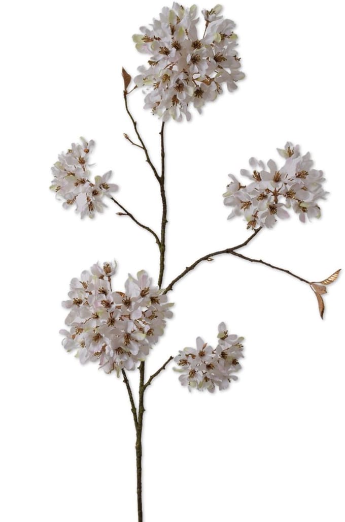 Viv! Home Luxuries Decoratietak bloesem - kunstbloem - goud wit - 112cm
