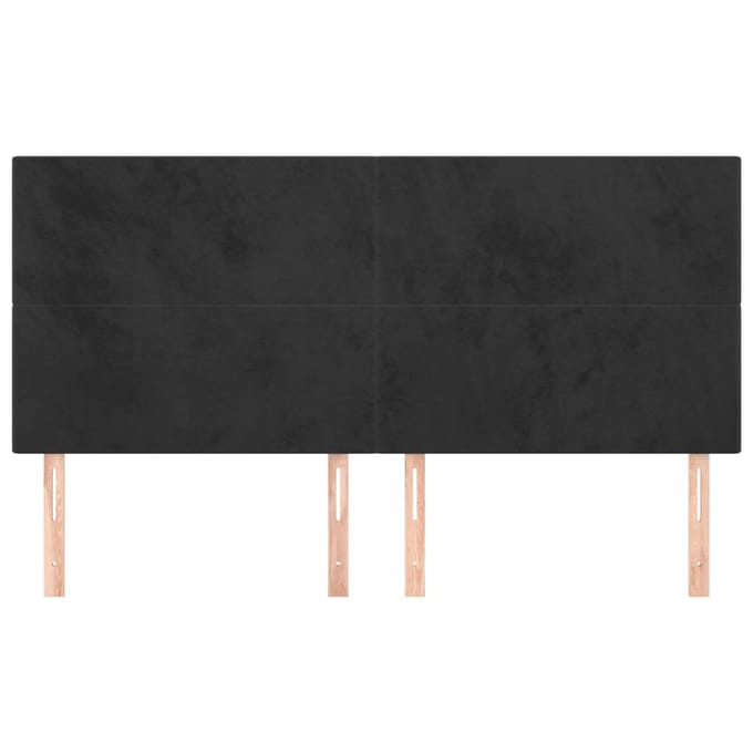 vidaXL - Hoofdbord - zwart - 180x5x118/128 - cm - fluweel