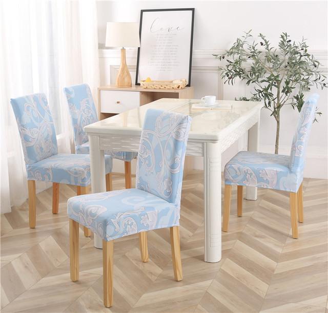 Housse de chaise en Spandex, élastique, extensible, pour salle à manger, imprimé Floral, multifonction, universelle, universelle 1piece gray