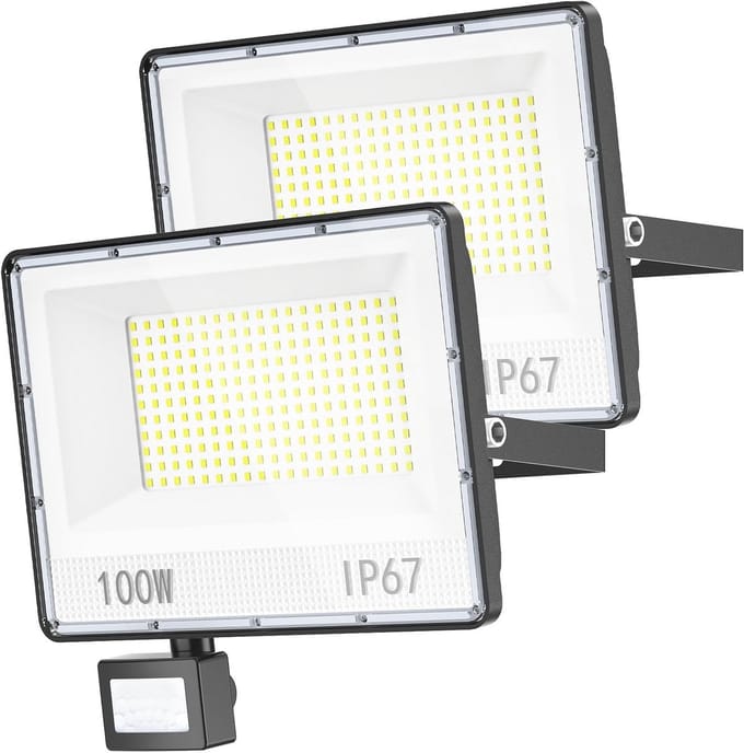 LED Schijnwerper 100W - Buitenverlichting met Bewegingssensor, IP67 Waterdicht