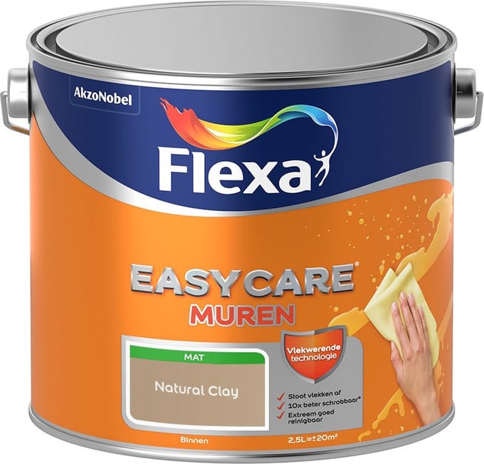 Flexa - Easycare Muren - Natural Clay - Mengverf - 2,5 L