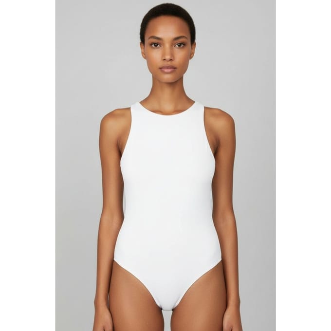 Aansluitend Mouwloos T-shirt Bodysuit met Drukknoopsluiting