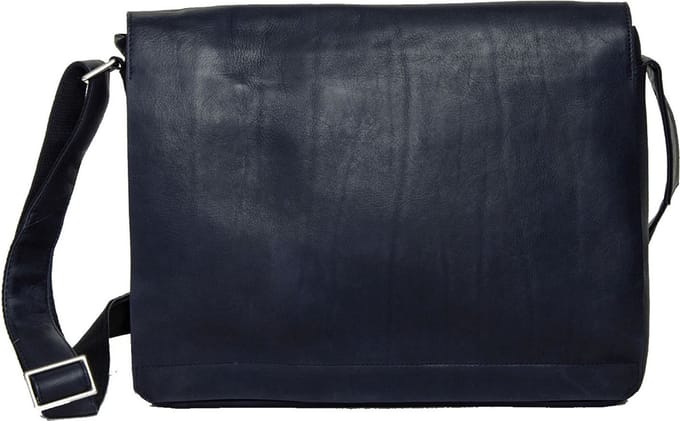 HAROLD'S Leren business tas schoudertas Campo Messengerbag Dark Blue donkerblauw