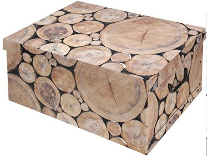 Kartonnen opbergdozen met deksel - Houten effect voor thuis, kantoor en school