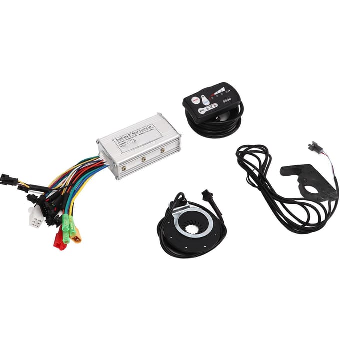 Elektrische Fiets Motor Controller Kit Borstelloze Motor Sinusgolf Controller Booster Duim Gashendel black