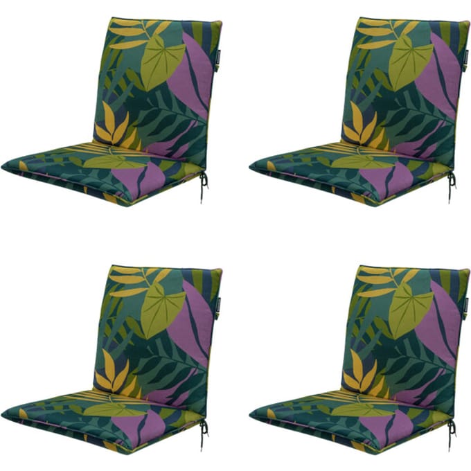 Madison - Stapelstoelkussen Iven green - Ca. 97x49 cm - Set van 4