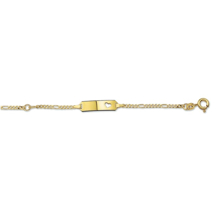 Graveerarmband Figaro Hart Plaat 5,0 Mm