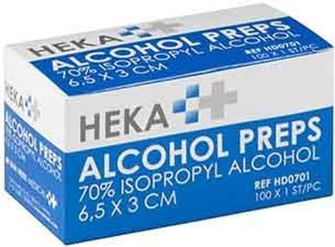 Alcohol doekjes Heka 6,5x3cm niet steriel