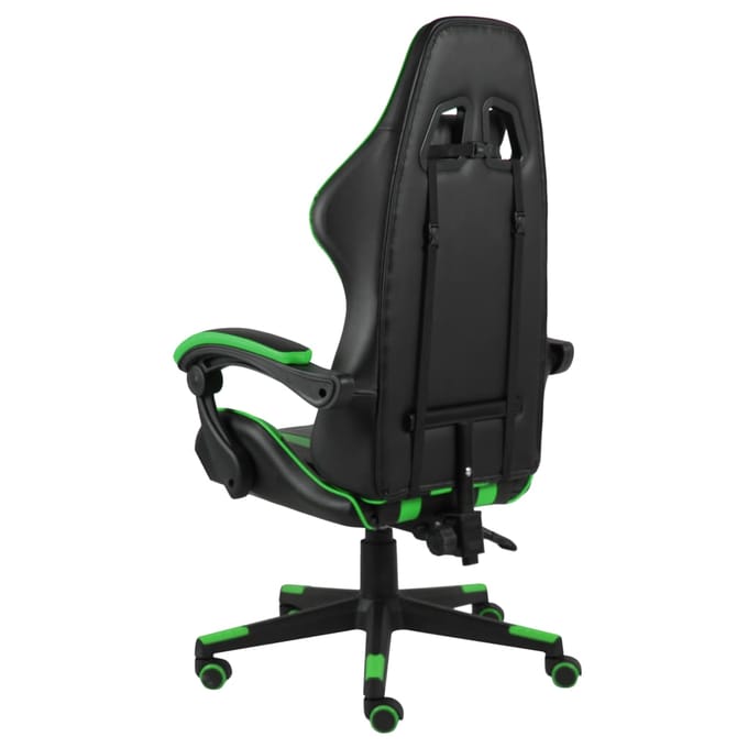 vidaXL - Racestoel - kunstleer - zwart - en - groen