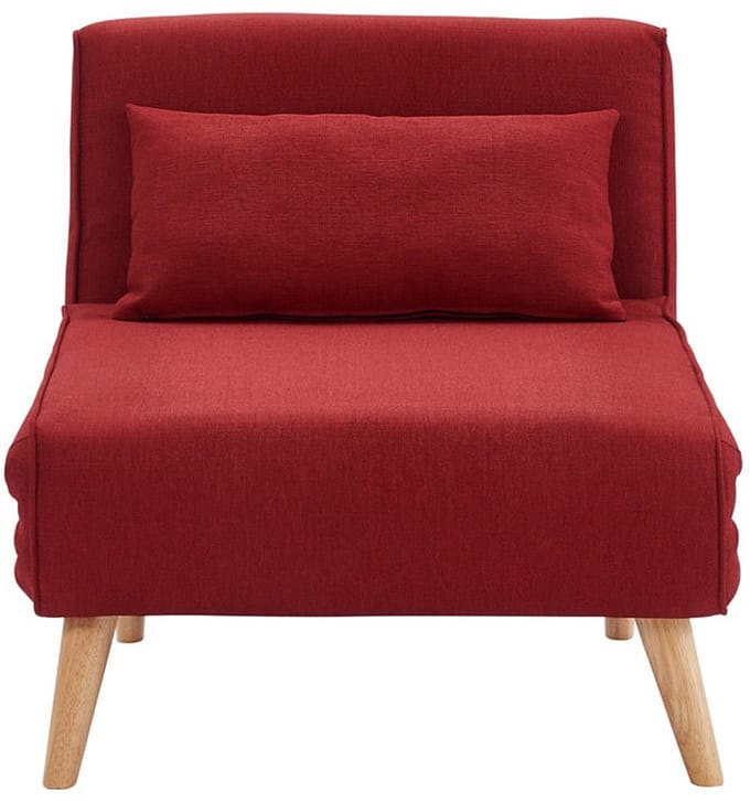 Vente-unique Fauteuil met bed optie POSIO van stof - Rood