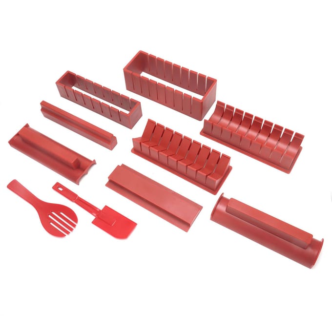 DIY Sushi Maakset Plastic Japanse Sushi Maker Rijstrol Vorm Keukenaccessoire Rood red
