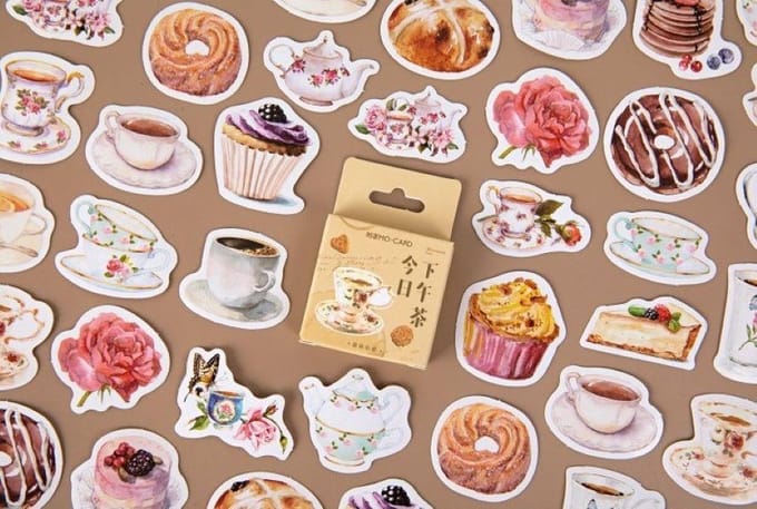 Set van 46 stickers - Tea, Coffee and Sweets