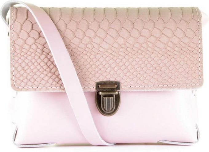 Elvy Bags Gloria Leer - Lichtroze - Half snake