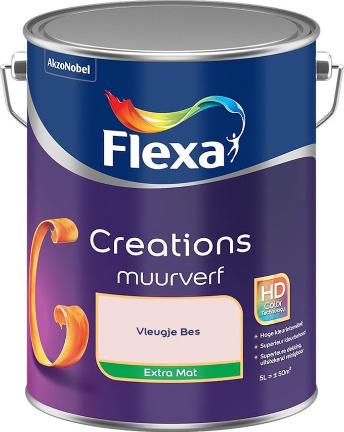Flexa - Creations Muurverf Extra Mat - Vleugje Bes - Mengverf - 5 L