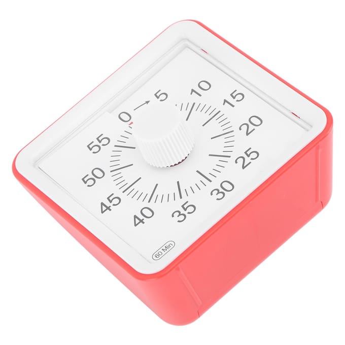 Visuele Timer Stille Rustige Tellen 60 Minuten Afteltimer voor Studenten Keuken Rood rood
