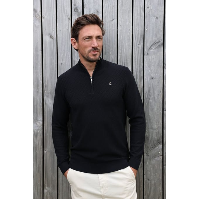 Kultivate Kn Crossed Zip Black Taglia: S | Maglioni a maglia Outlet | Uomo | Nero