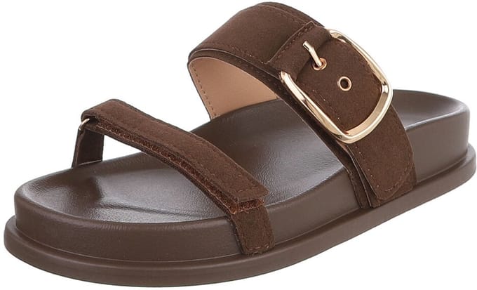 Dames platform slipper met gesp en comfort Mt:41