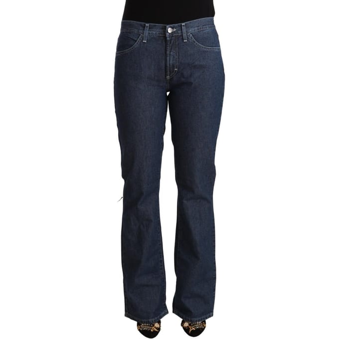 GF Ferre Blauw Katoenen Middelhoge Flared Denim Jeans
