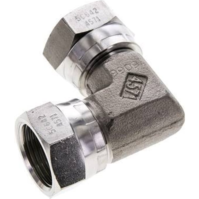 90° L-Koppeling G3/4 '' Binnendraad Hoge Druk RVS 60-Graden Conische Afdichting 175bar Hydrauliek