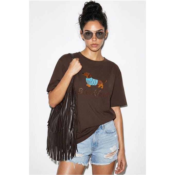 Oversized Gedrukt Katoenen Jersey T-shirt