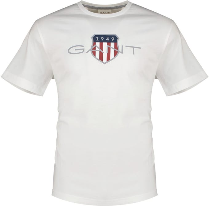 Gant Archive Shield Regular Fit T-shirt Met Korte Mouwen Wit S Man